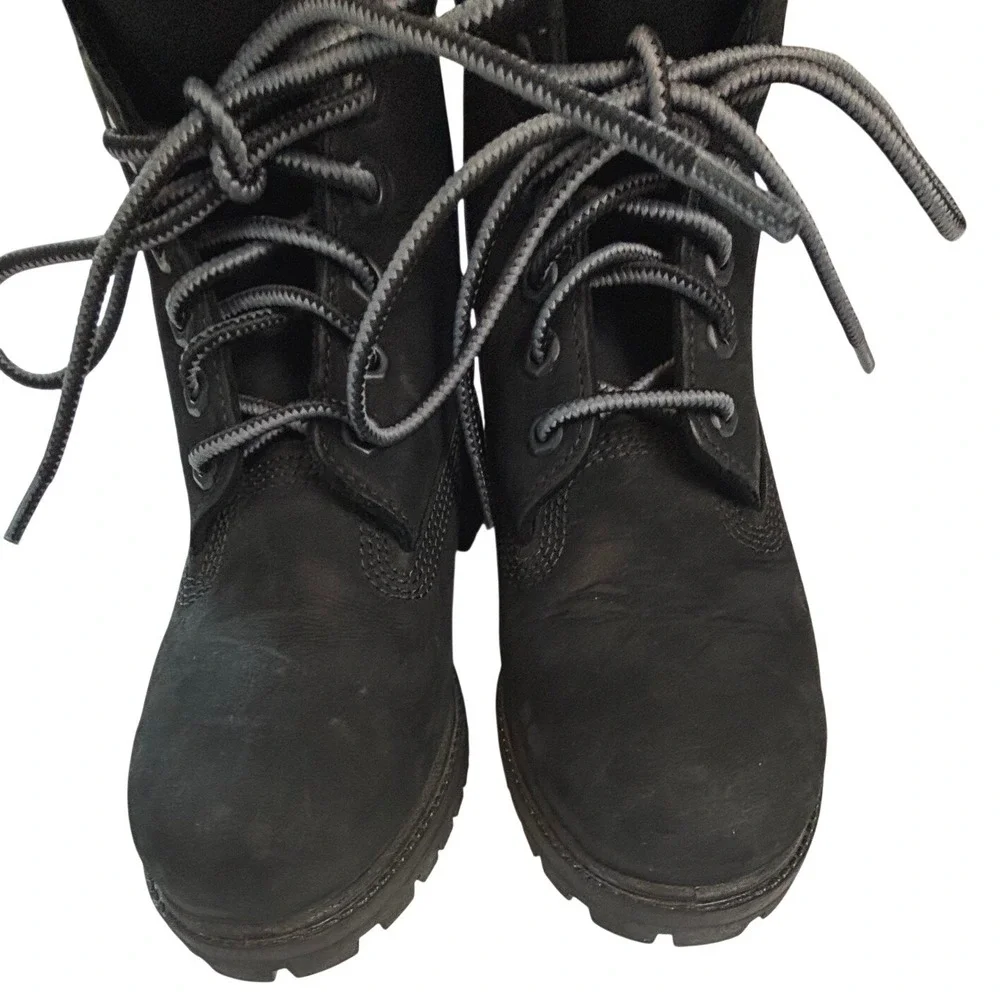Timberland 6-Inch Premium Waterproof Boots Black Mens 6.5 WIDE Leather 10073